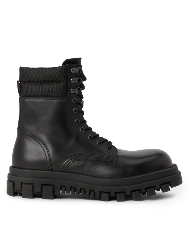 Tommy Jeans Schnürstiefeletten Tommy Jeans Tjm Elevated Outsole Boot EM0EM01251 Schwarz