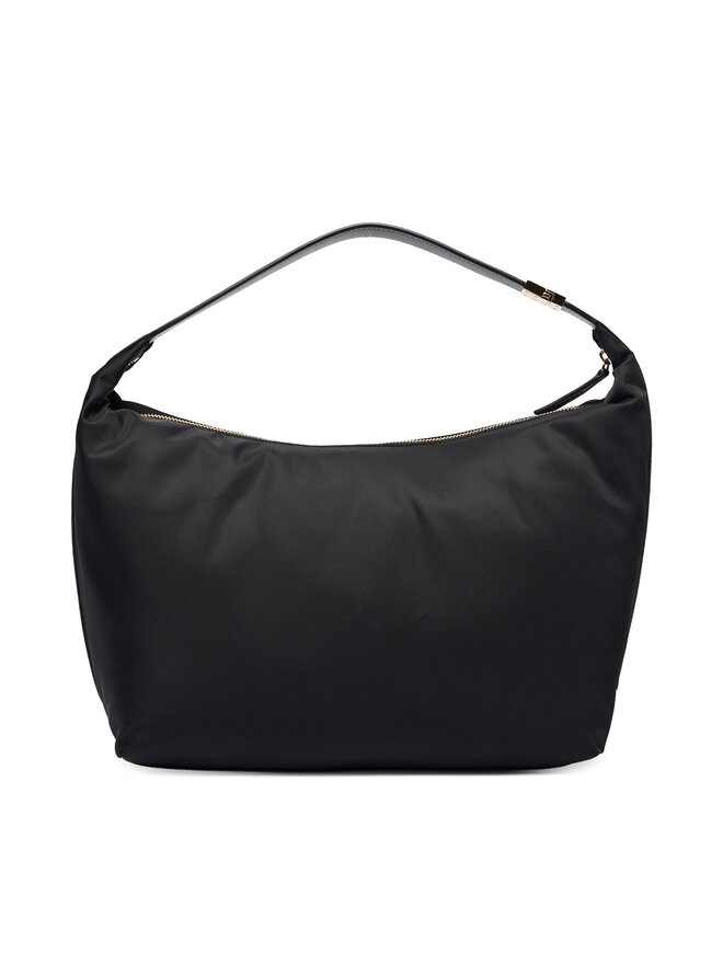 Tommy Hilfiger Handtasche Tommy Hilfiger Th Go Hobo Nylon AW0AW18229 Schwarz