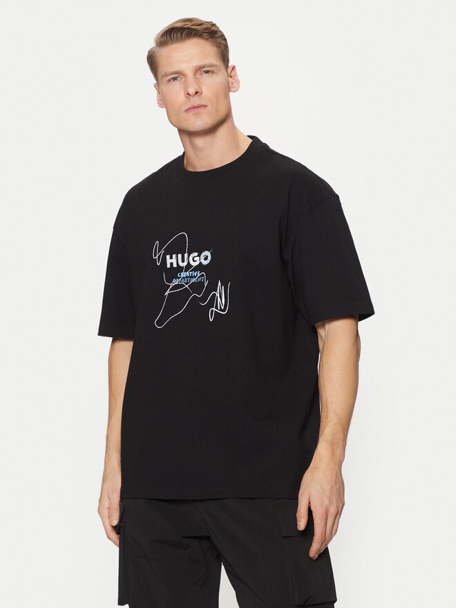 HUGO HUGO Camiseta Nabion 50530441 Negro Loose Fit