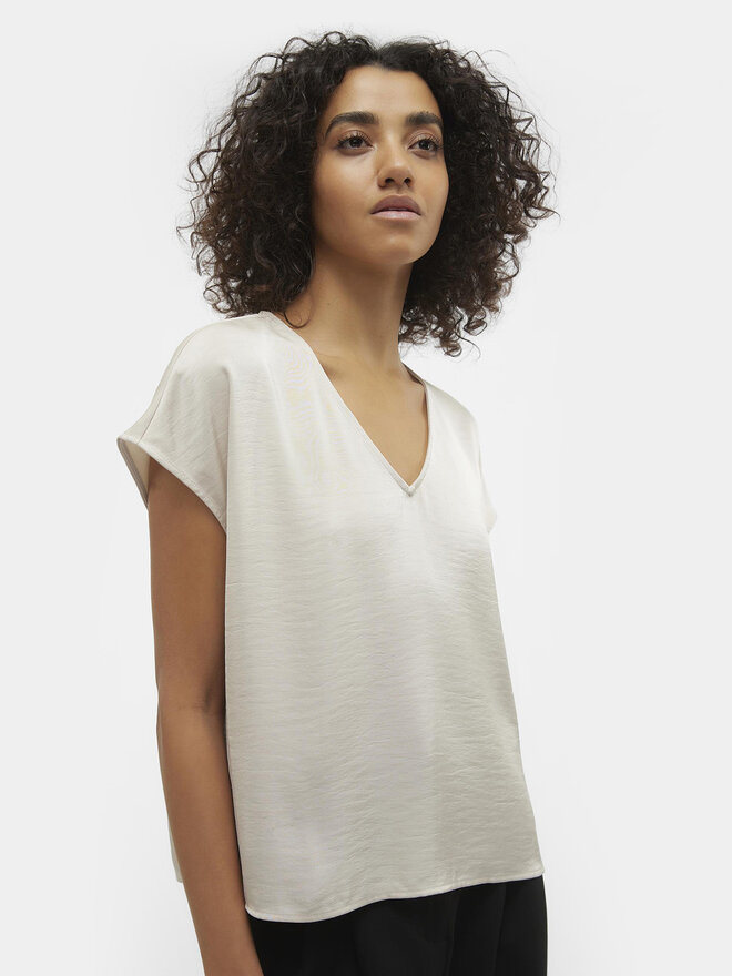 Vero Moda Vero Moda Majica Marys Dana 10300421 Écru Regular Fit