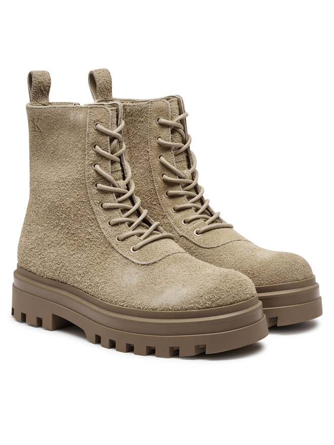 Calvin Klein Jeans Pohodni čevlji Calvin Klein Jeans Lugged Lace Zip Boot Oxf Hr Su YM0YM01068 Bež