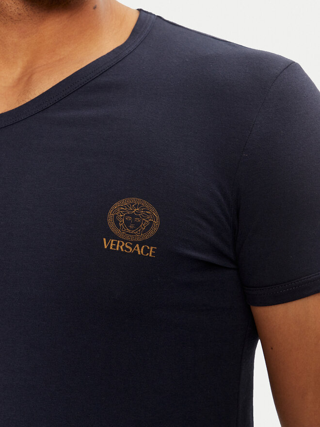Versace Versace Camiseta AUU01004 1A1001 Azul marino Regular Fit