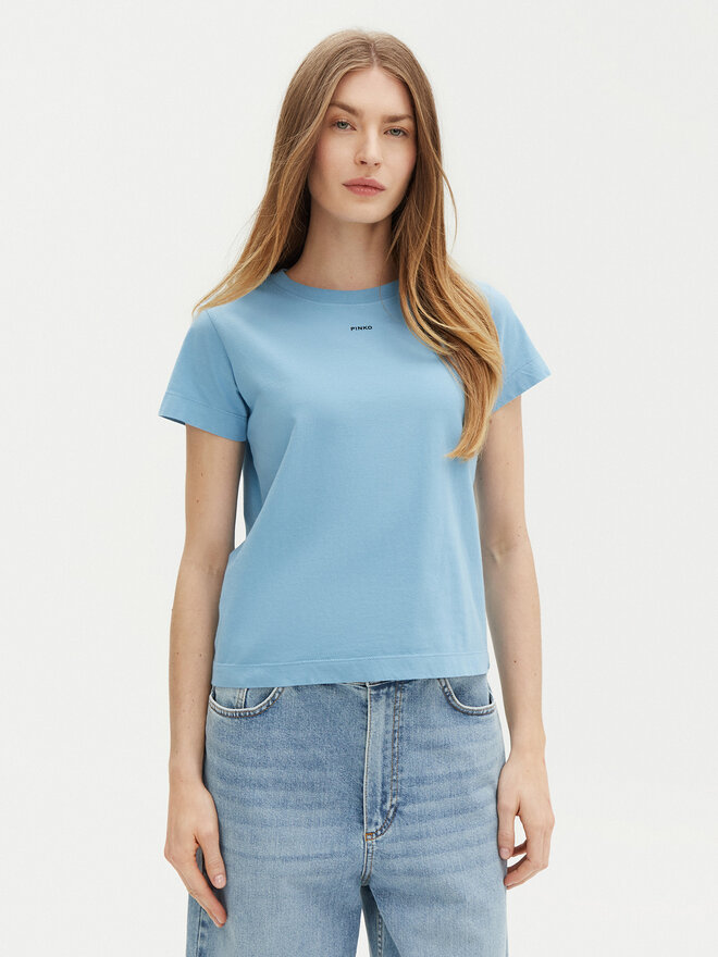 PINKO PINKO Marškinėliai Basico 100373 Mėlyna Regular Fit