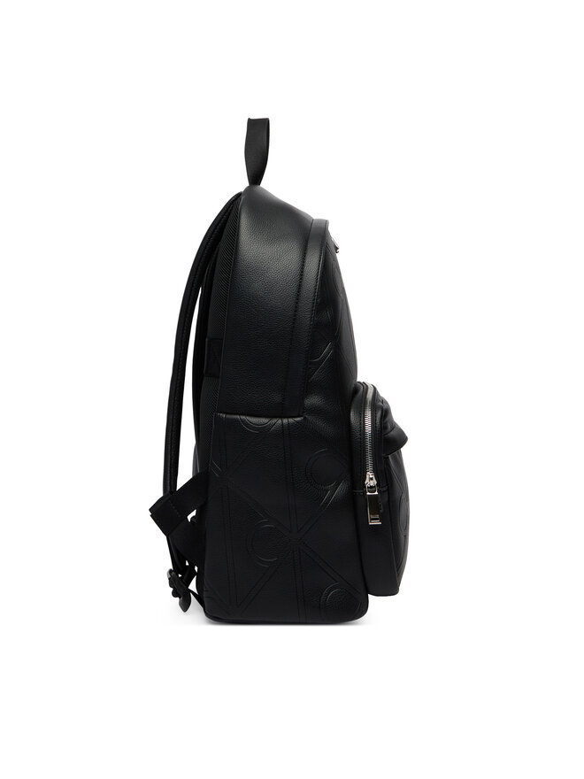 Calvin Klein Rucksack Calvin Klein Emblem Aop Emboss Round Backpack LV04D3398G Schwarz