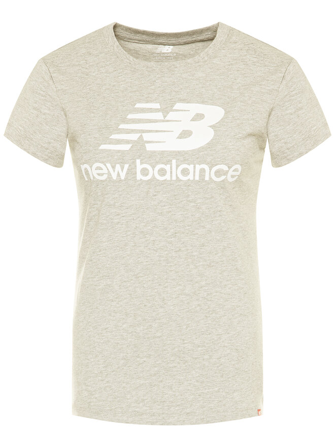 New Balance New Balance Marškinėliai Essentials Stacked Logo Tee WT91546 Pilka Athletic Fit