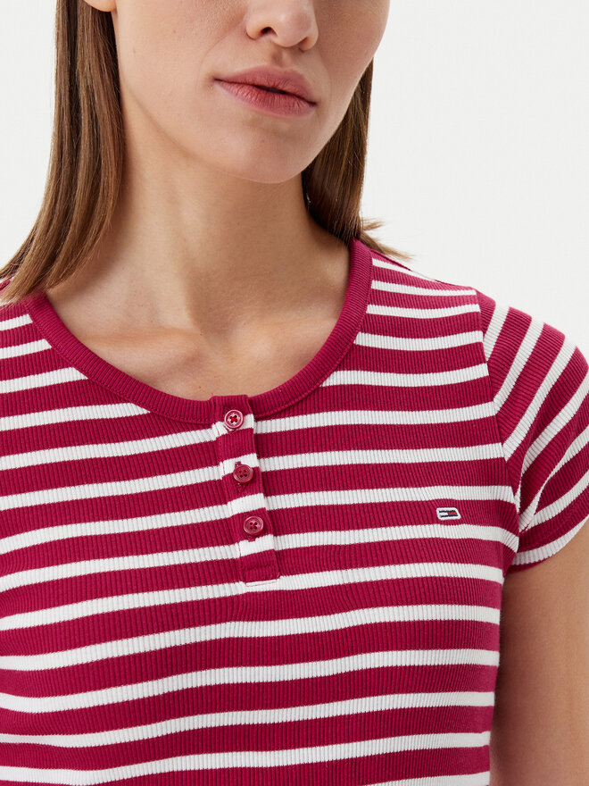 Tommy Jeans Tommy Jeans Marškinėliai DW0DW19502 Rožinė Slim Fit