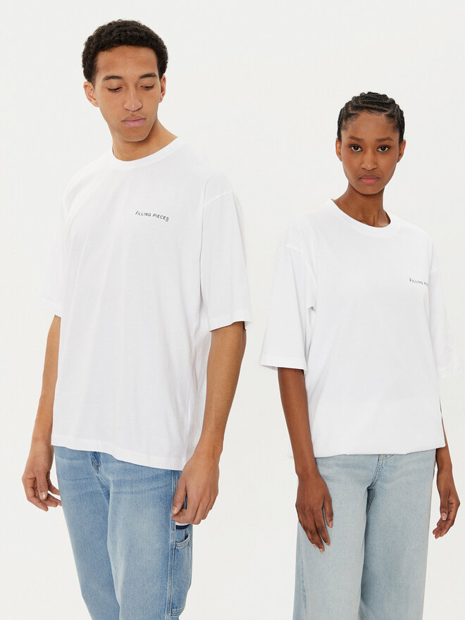 Filling Pieces Filling Pieces Camiseta Unisex 7441378 Blanco Boxy Fit