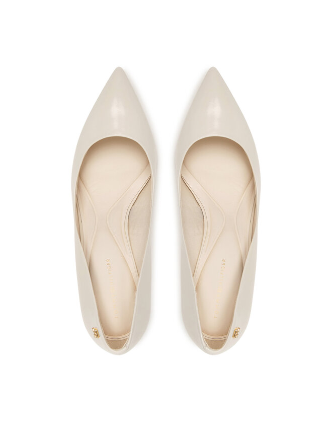 Tommy Hilfiger High Heels Tommy Hilfiger Essential Pointed Pump FW0FW09362 Écru