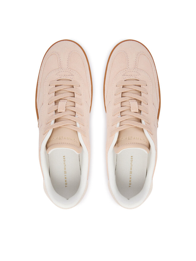 Tommy Hilfiger Sneakers Tommy Hilfiger Th Monogram Plaque Suede Trainers FW0FW09180 Rosa