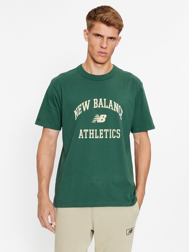 New Balance New Balance Marškinėliai Athletics Varsity Graphic T-Shirt MT33551 Žalia Regular Fit