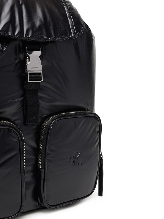 Calvin Klein Rucksack Calvin Klein Pocket Nylon Flap Backpack LV04F3406G Schwarz