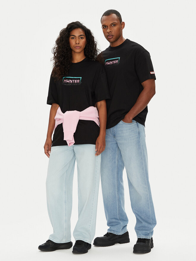 Hunter Hunter Póló Abele UNISEX HARU0007251 Fekete Regular Fit