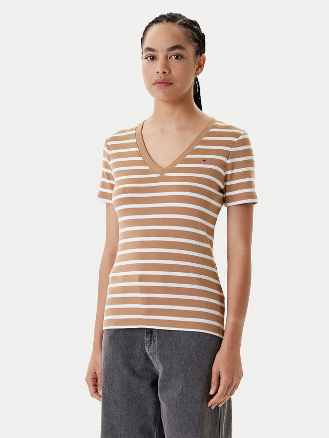 Tommy Hilfiger Tommy Hilfiger Majica New Cody WW0WW40584 Rjava Slim Fit