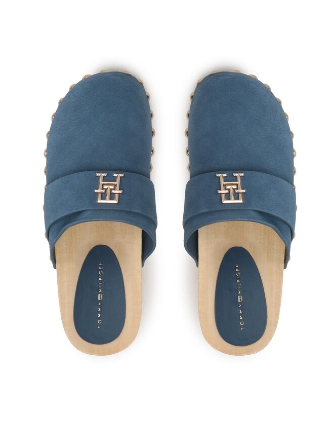 Tommy Hilfiger Clogs Tommy Hilfiger Th Clog Suede FW0FW07171 Blau