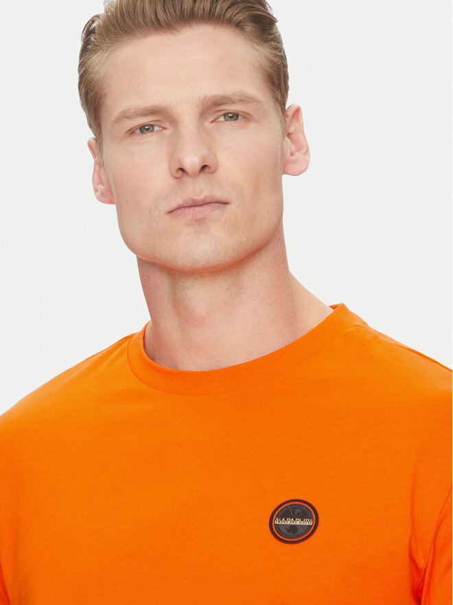 Napapijri Napapijri Marškinėliai S-Badge NP0A4I3N Oranžinė Regular Fit