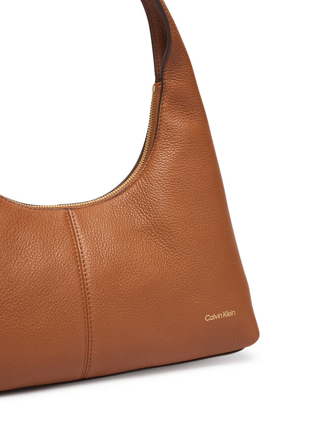 Calvin Klein Handtasche Calvin Klein Slouchy Leather Shoulder Bag LV04F3657G Hellbraun