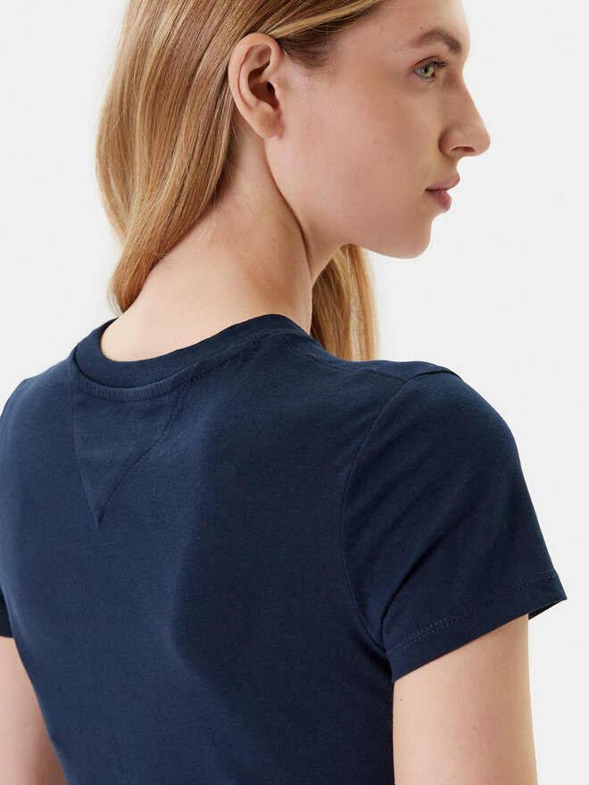 Tommy Jeans Tommy Jeans Marškinėliai Linear DW0DW21164 Tamsiai mėlyna Slim Fit