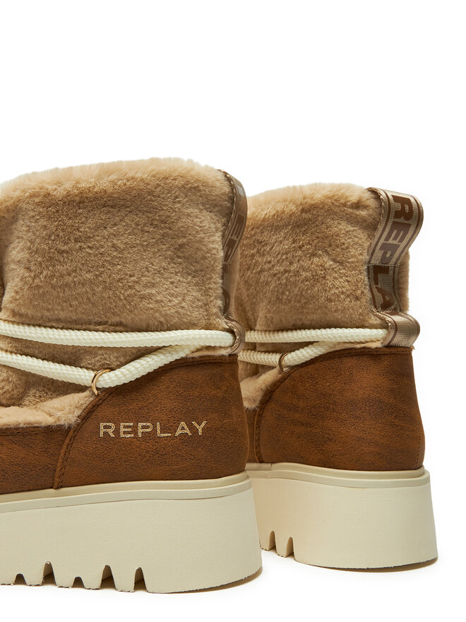 REPLAY Škornji za sneg REPLAY Melrose Hair Lace-Up GWF2H.000.C0014S Rjava