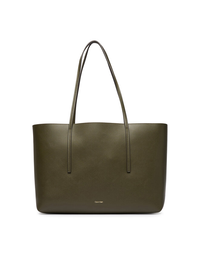 Calvin Klein Handtasche Calvin Klein Foil Logo Tote W/Pouch LV04F3274G Dunkelgrün