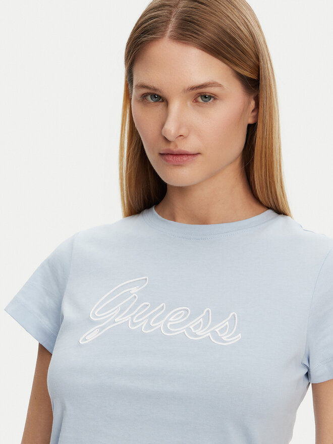 Guess Guess Camiseta V5GI02 K9RM1 Celeste Slim Fit