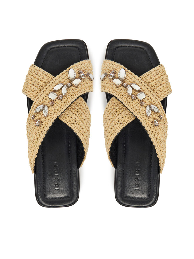 Inuikii Pantoletten Inuikii Woven Strap Stones 70104-367 705 Beige
