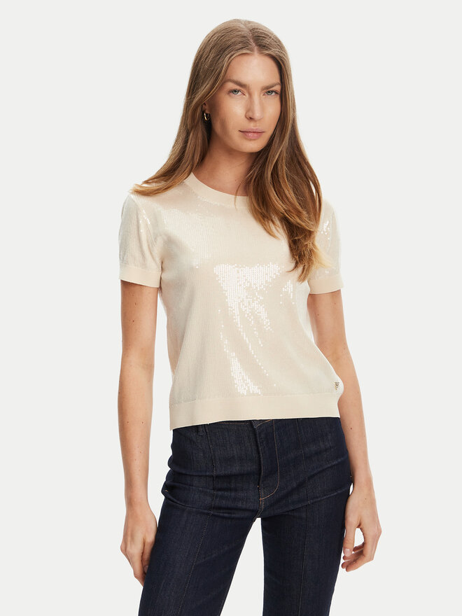 Guess Guess Pullover W5YR21 Z3E70 Écru Regular Fit