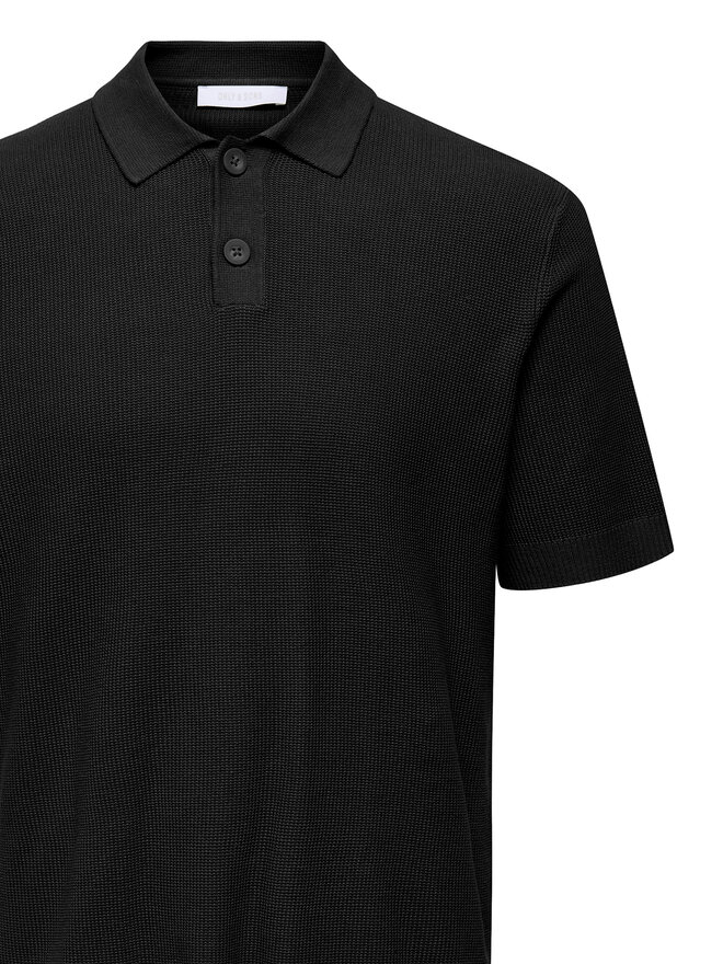 Only & Sons Only & Sons Polo marškinėliai Tony 22033571 Juoda Regular Fit