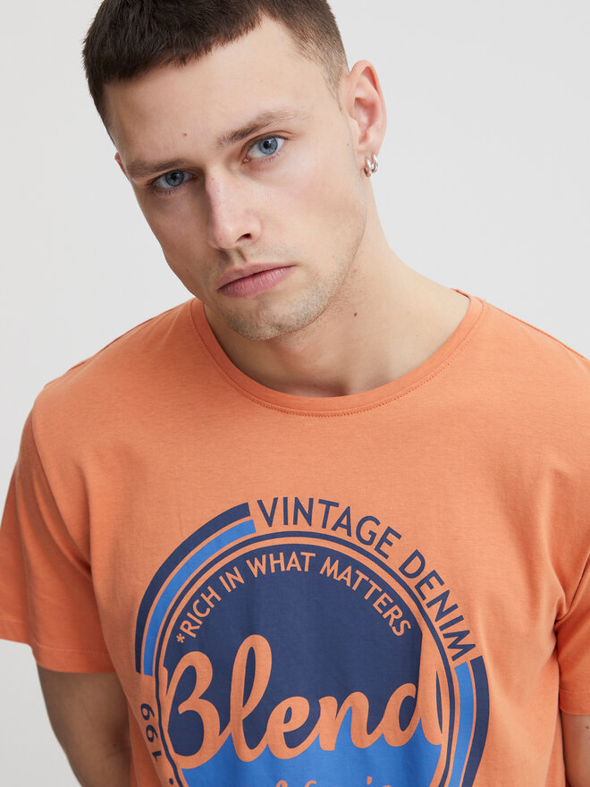 Blend Blend Marškinėliai 20715308 Oranžinė Regular Fit