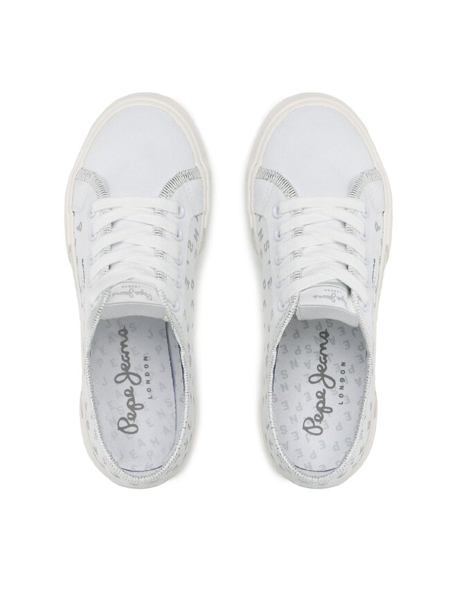 Pepe Jeans Πάνινα παπούτσια Pepe Jeans Brady Shine G PGS30562 Λευκό