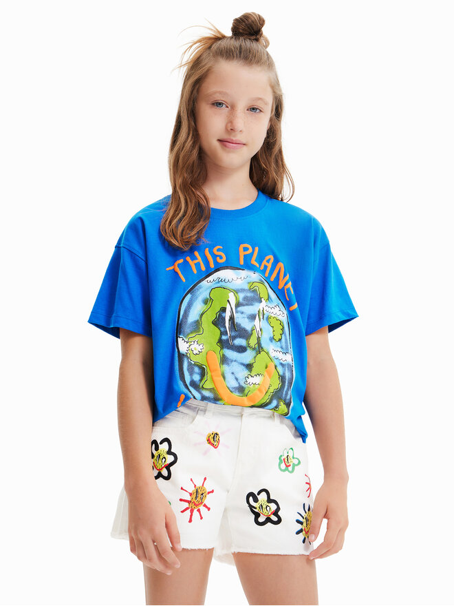 Desigual Desigual Футболка 23SBTK09 Голубий Regular Fit