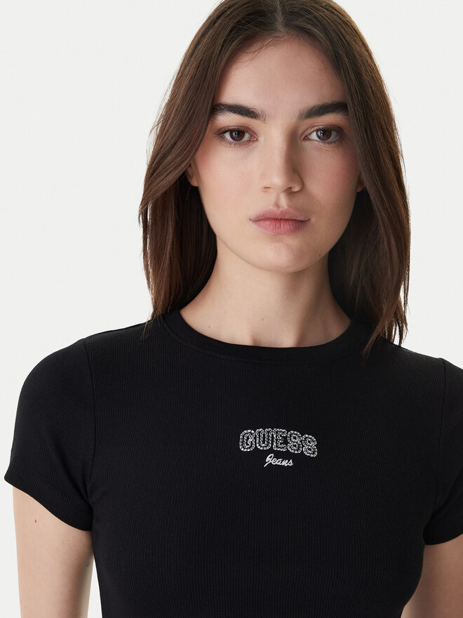 Guess Jeans Guess Jeans T-Shirt W6RP21 KA0H1 Schwarz Slim Fit