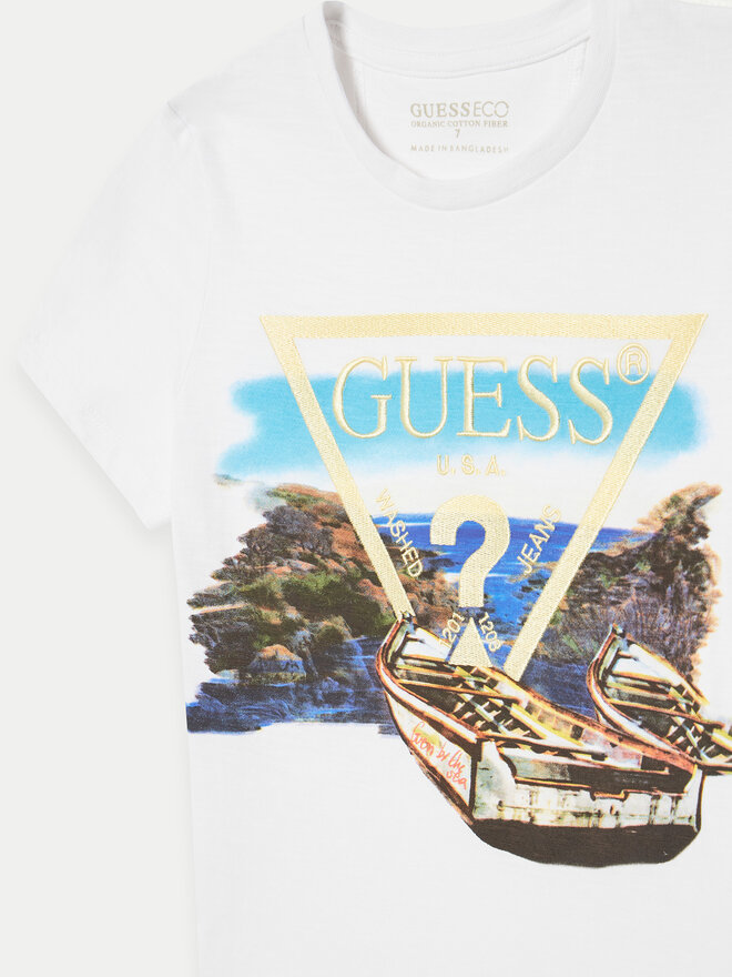 Guess Guess Marškinėliai L5GI07 K6XN4 Balta Regular Fit