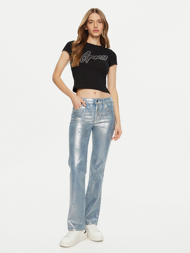 Guess Guess Marškinėliai W5RI68 KA0H1 Juoda Regular Fit