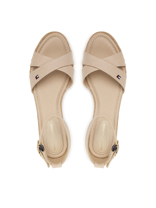 Tommy Hilfiger Espadrilles Tommy Hilfiger Mid Wedge Espad X Cross FW0FW09332 Beige