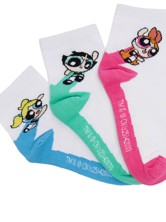 Powerpuff Girls Короткі шкарпетки Powerpuff Girls CEO-ACCCS-AW25-314WBPPG(3-PACK) Білий