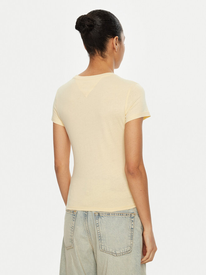 Tommy Jeans Tommy Jeans Camiseta Linear DW0DW18398 Amarillo Slim Fit
