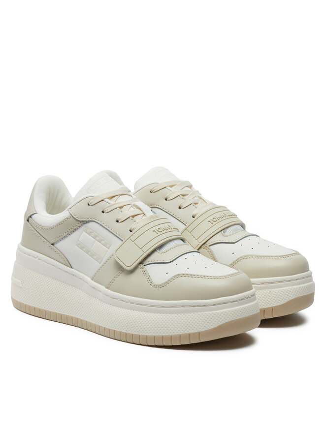 Tommy Jeans Zapatillas Tommy Jeans Tjw Retro Basket Flatform Velcro EN0EN02573 Écru