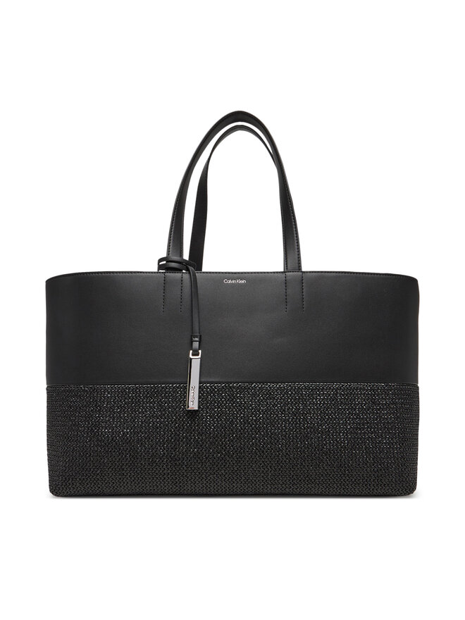 Calvin Klein Τσάντα Calvin Klein Ck Mixmedia Shopper_Raffia K60K613167 Μαύρο