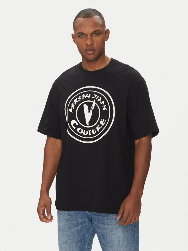 Versace Jeans Couture Versace Jeans Couture Camiseta 78GAHE08 Negro Regular Fit