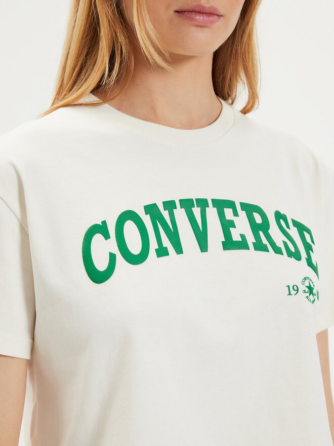 Converse Converse Camiseta W Retro Chuck Cropped Tee 10027151-A03 Écru Regular Fit