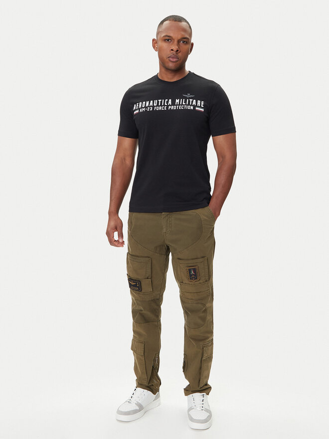 Aeronautica Militare Aeronautica Militare Camiseta 252TS1942UJ00538 Negro Regular Fit
