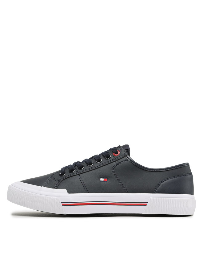Tommy Hilfiger Tenisówki Tommy Hilfiger Core Corporate Vulc Leather FM0FM04561 Granatowy