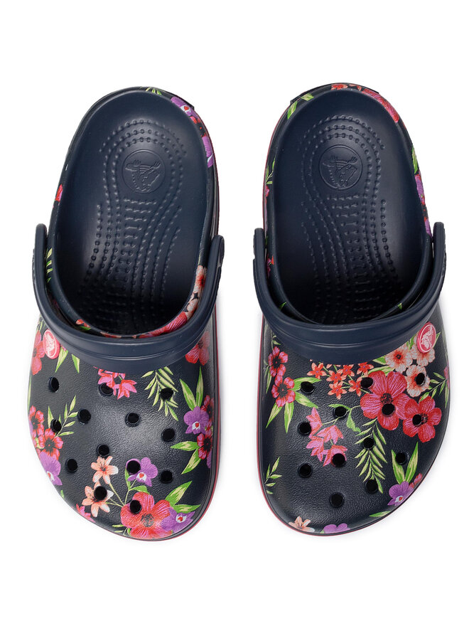 Crocs Pantoletten Crocs Crocband Printed Clog 205834 Dunkelblau