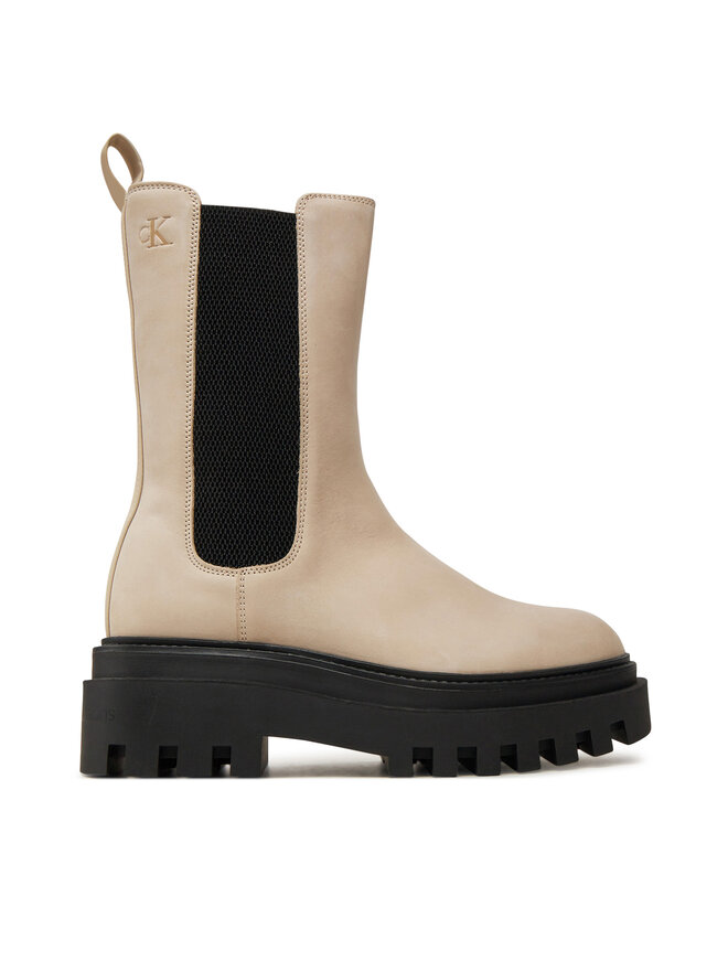 Calvin Klein Jeans Klassische Stiefeletten Calvin Klein Jeans Flatform Chelsea Boot Mg Nb YW0YW01684 Beige