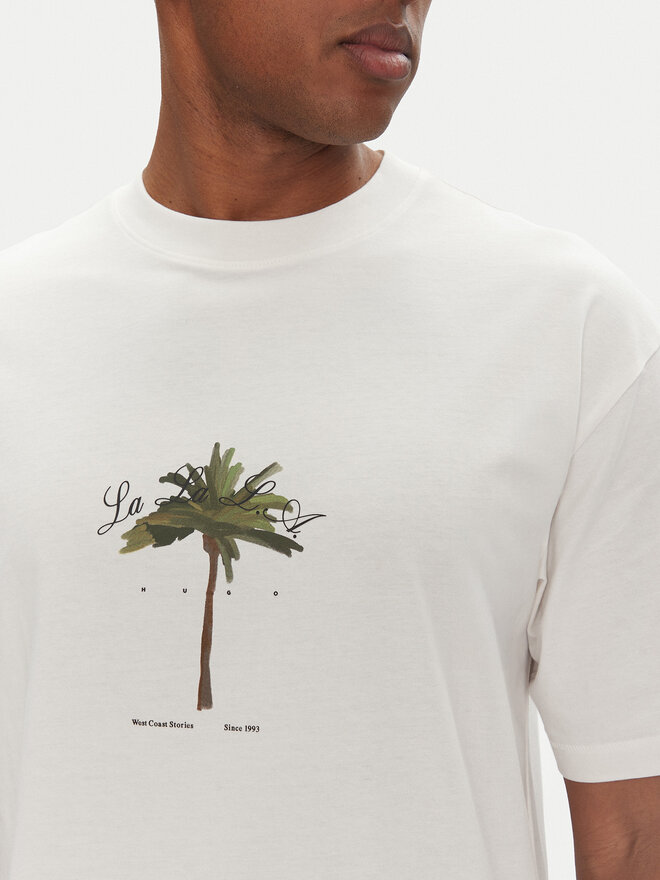 HUGO HUGO Camiseta Duwom 50538972 Écru Relaxed Fit