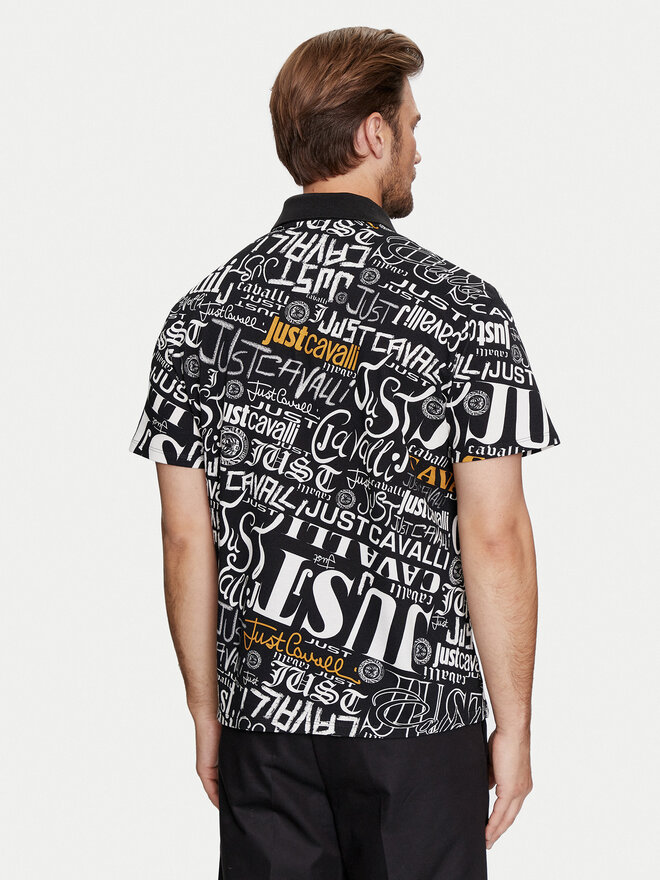 Just Cavalli Just Cavalli Поло 75OAG6R0 Чорний Regular Fit