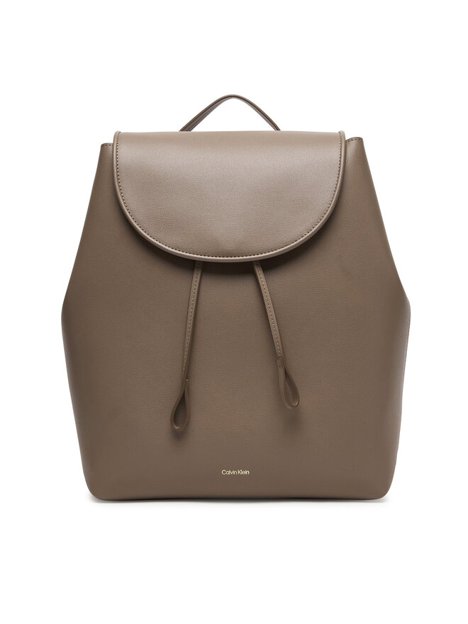 Calvin Klein Rucksack Calvin Klein Foil Logo Large Flap Backpack LV04F3505G Braun