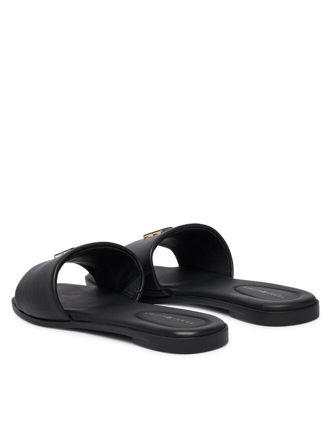 Tommy Hilfiger Pantoletten Tommy Hilfiger Th Logo Hardware Leather Mule FW0FW09292 Schwarz