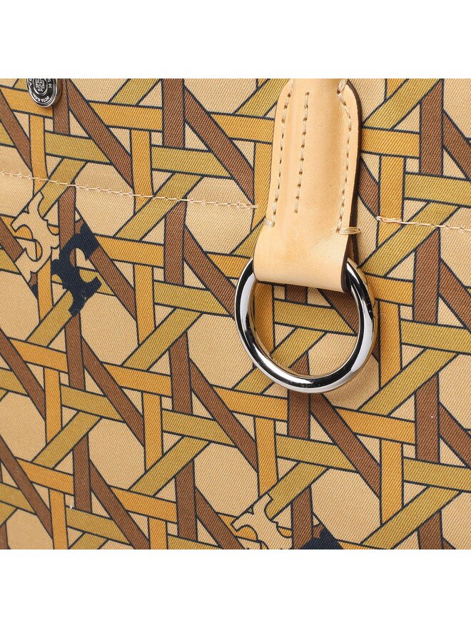 Tory Burch Torebka Tory Burch Canvas Basketweave Tote 139623 Beżowy