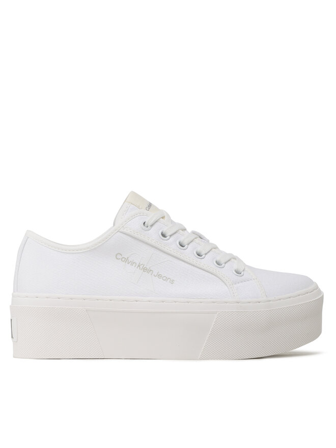Calvin Klein Jeans Гуменки Calvin Klein Jeans Cupsole Flatform Ny Preal Wn YW0YW01221 Бял